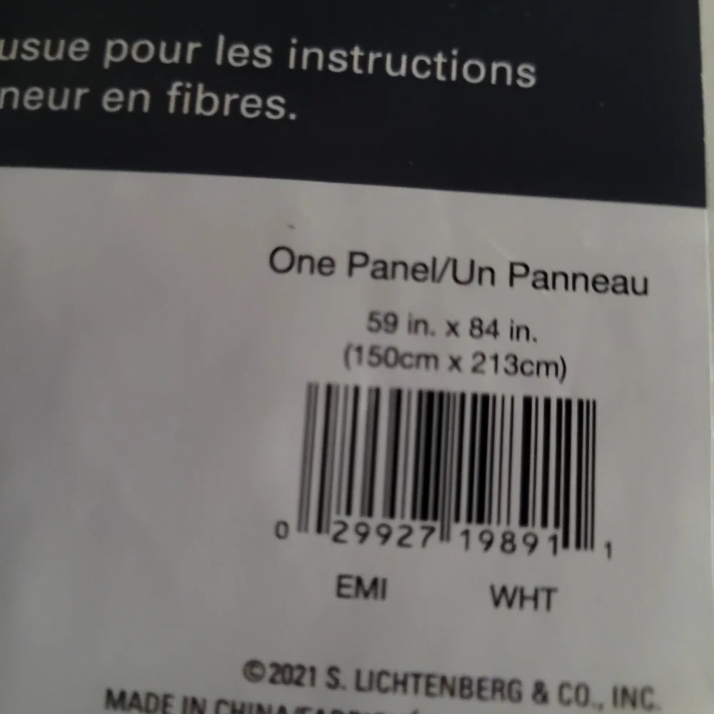Kateswag Lichtenberg one panel white 59 x 84 Nwt